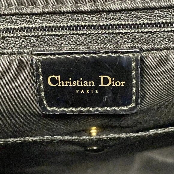 Auth DIOR/ChristianDior Double saddle bag / Trotter Black Patent Leather Handbag - Picture 14 of 16